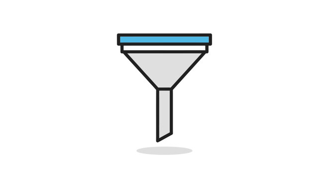 Modern minimalist funnel icon symbolizing filtering process and data flow