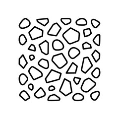 Obraz premium Black outlines of various stone shapes.