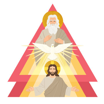 Representation of the Trinity, the one God of Christians: the Father, the Son, and the Holy Spirit.