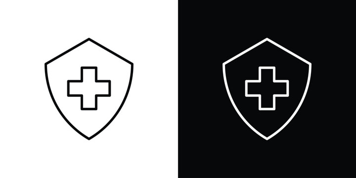 Virus protection shield icon vector mark for web
