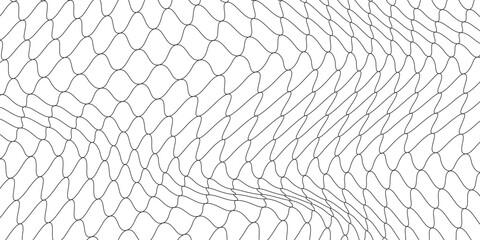 Fishing or soccer net. Repeated hexagon pattern. Black wired mesh texture isolated on white background. © badrut