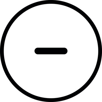 Minus Circle Line Icon, Outline Zoom Out Button and Flat Remove Negative Mathematical Symbol, Isolated EPS Vector File