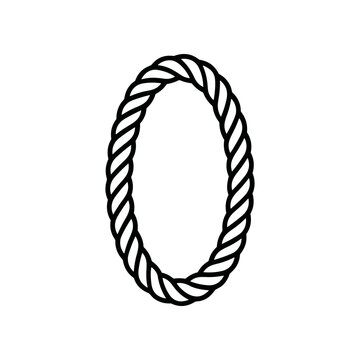 Black rope circle twisted cord.