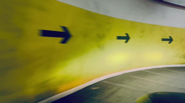 Underground Car Parking Way Inside Modern Shopping Mall Infrastructure