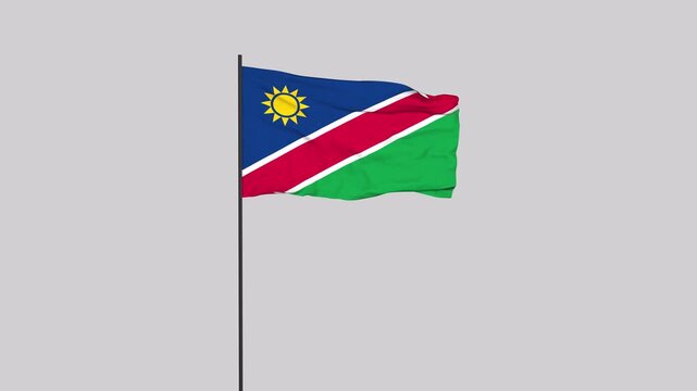 Namibia Flag Animation 4K Transparent Background with Alpha Channel