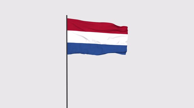 Netherlands Flag Animation 4K Transparent Background with Alpha Channel