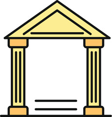 Naklejka premium Classical architecture with columns forming a facade, representing institutions like banks or courthouses