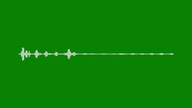 Music equalizer audio waves or sound frequency in lines.White audio waveform spectrum animation on a green background, 4k animation . digital sound wave frequency display,
