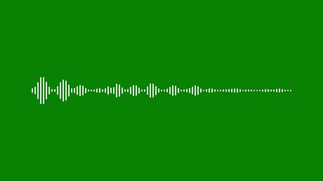 Music equalizer rhythm bars frequency meter, podcast voice soundwave animation 4k video. audio frequency sound waves equalizer spectrum.audio visualizer on green background