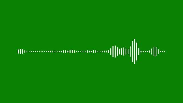 Sound wave audio spectrum green background,4k abstract music sound wave or audio wavefrom ,Audio spectrum wave effect, podcast audio frequency signal meter, music equalizer rhythm bars overlay
