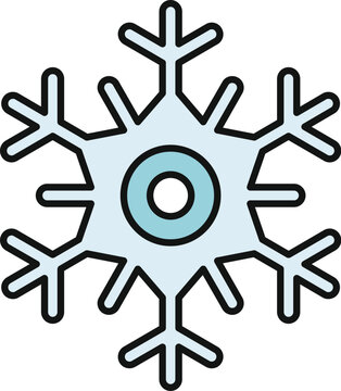 Snowflake icon depicting freezing temperatures and winter season
