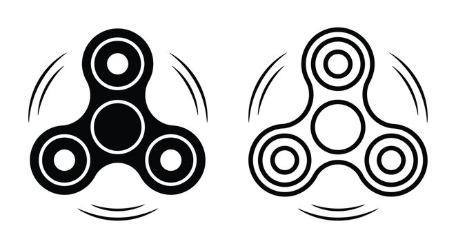 Fidget spinner silhouette on a white background two variations shown