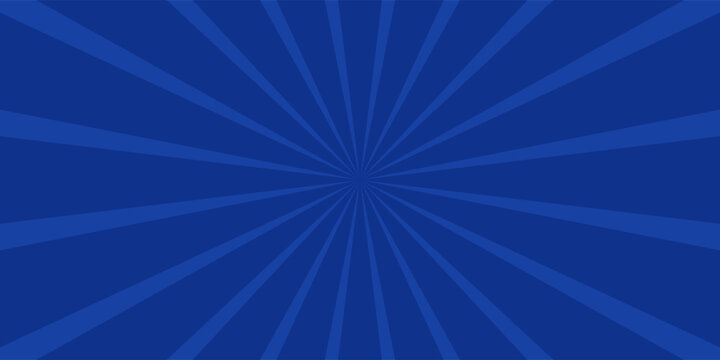 Latar belakang retro dengan sinar atau garis di tengahnya. Latar belakang retro sunburst atau sun burst. Warna biru. Ilustrasi vektor