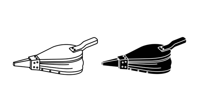 Two Hand Bellows: A set of hand bellows, one outlined and one in silhouette, used to direct air flow.