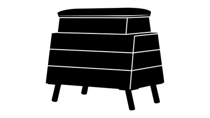 Gymnastic Vault Silhouette: A striking black silhouette of a gymnastics vault, a piece of essential training equipment, stands ready for action. © Md