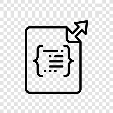 JSON output outline vector icon