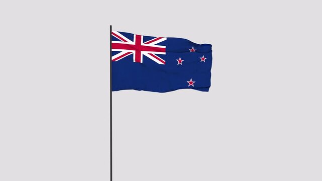 New Zealand Flag Animation 4K Transparent Background with Alpha Channel