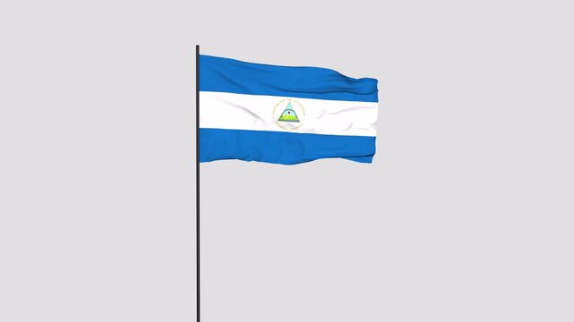 Nicaragua Flag Animation 4K Transparent Background with Alpha Channel