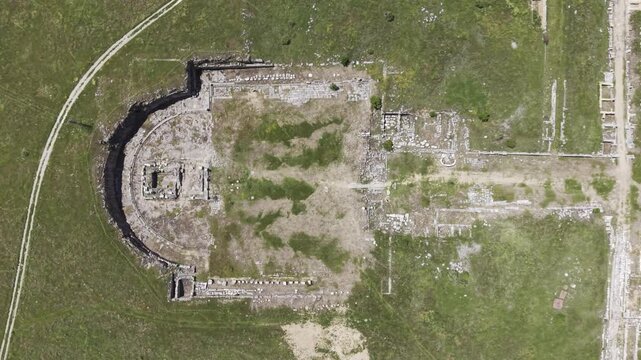 Cinematic Drone Video of Pisidia Antiocheia Ancient City Near Yalvac in Isparta, Turkey