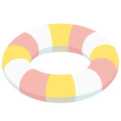 カラフルな浮き輪のアイソメイラスト © ninomiya sachiyo