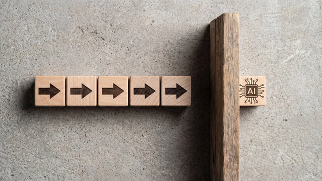 ai Artificial intelligence workflow integration and process automation barrier concept representing the adoption challenge of implementing AI solutions into existing sequential business operations