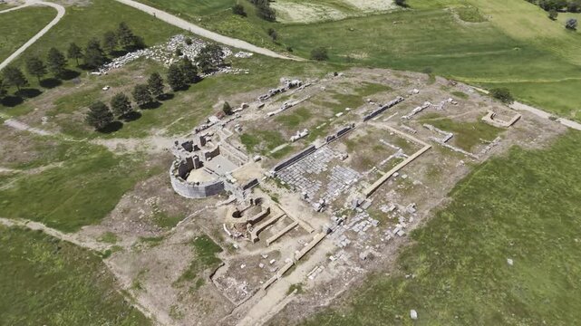 Cinematic Drone Video of Pisidia Antiocheia Ancient City Near Yalvac in Isparta, Turkey