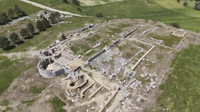 Cinematic Drone Video of Pisidia Antiocheia Ancient City Near Yalvac in Isparta, Turkey