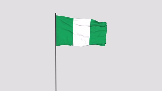 Nigeria Flag Animation 4K Transparent Background with Alpha Channel
