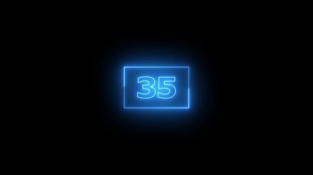 Loading icon neon light rectangle frame with 40 secounds to 0 secound coundownon black color Animation. 40 Download progress, interface red color Animation.