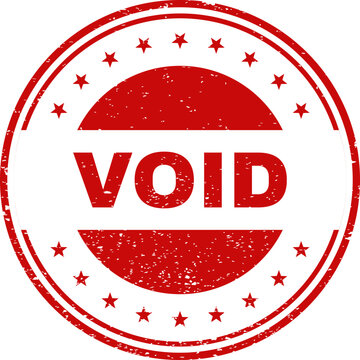 Bold red void stamp with stars on distressed background