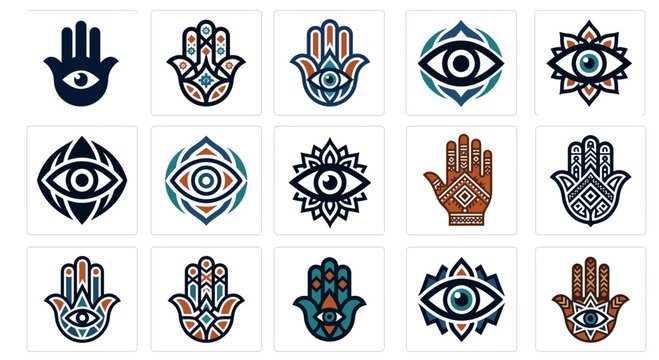 Hamsa Hand and Evil Eye Symbols - Mystical Amulets
