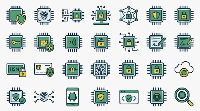 Collection of Cybersecurity and Data Protection Icons