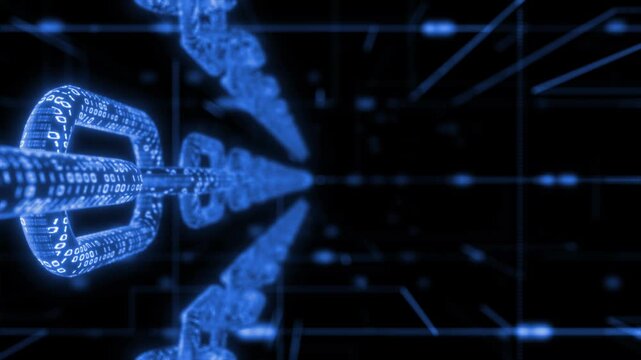 Royal blue color big data analytics binary code network data hi tech design flow AI technology background