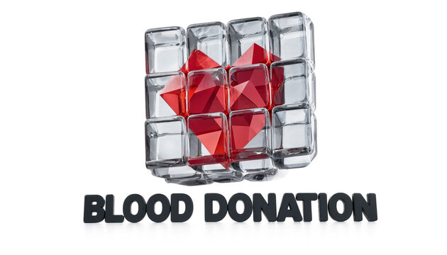 Blood donation logo with red blood cells and drop