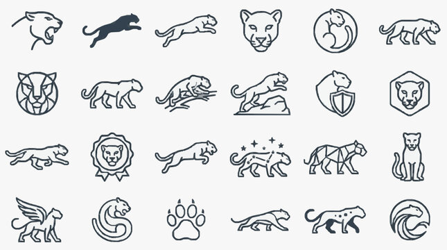 Collection of Leopard and Panther Logo Icons