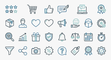 Fototapeta premium Collection of Minimalist E-commerce and Business Icons