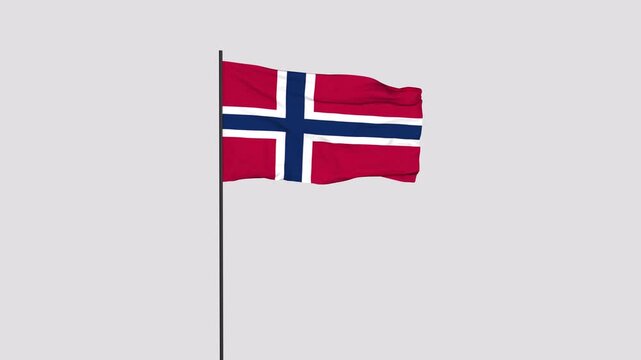 Norway Flag Animation 4K Transparent Background with Alpha Channel