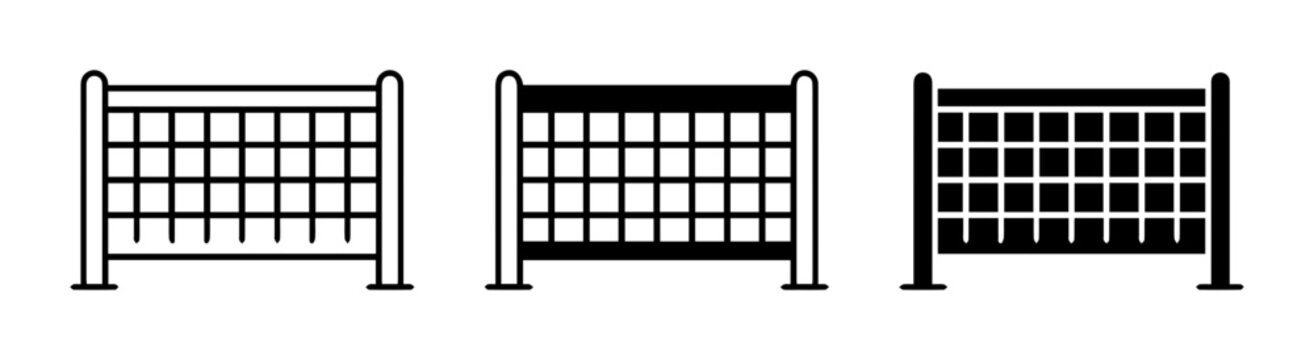 Volleyball Net Icons, Sports Net Illustrations, Game Boundary Graphics