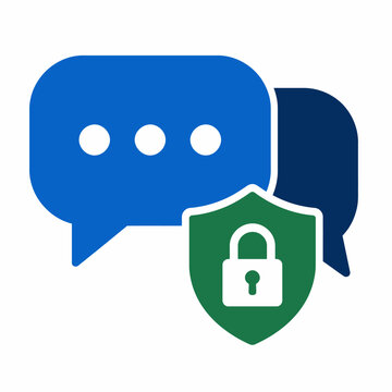 Secure communication through encrypted messaging and protected speech bubbles