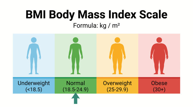 BMI Body Mass Index Scale Infographic Poster Vector Illustration