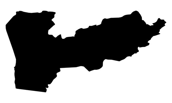 A contour map of Farah. Afghan province silhouette