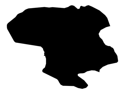 A contour map of Zanjan. Iranian province silhouette
