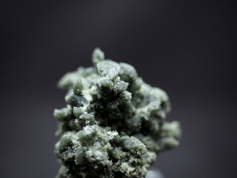 Green apophyllite crystals cluster with sharp vertices
