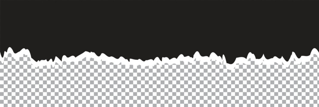 High-quality paper tear texture black.paper rip white background for professional web layout