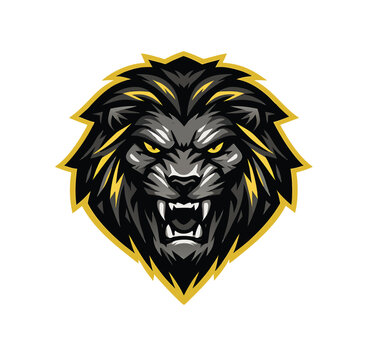 Roaring Lion Head Mascot Vector Logo