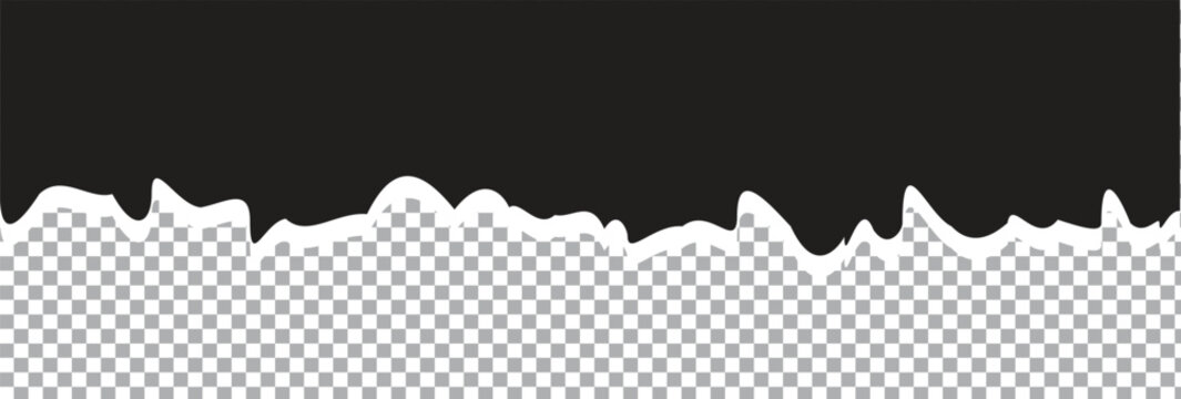 divider for web and print layout black Realistic paper rip edge vector.