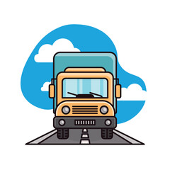 Fototapeta premium Heavy Duty Delivery Truck Vector Illustration for Logistics and Transportation