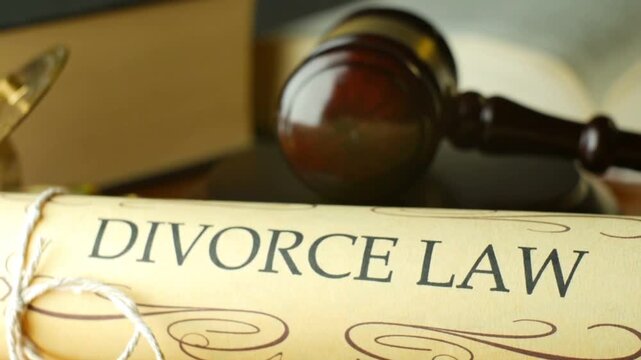 Divorce Court Justice Law Litigation Concept with Judge Gavel Hammer