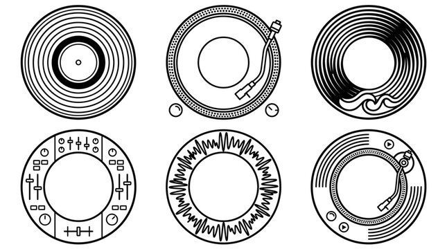 Turntable and analog music disc round border collection