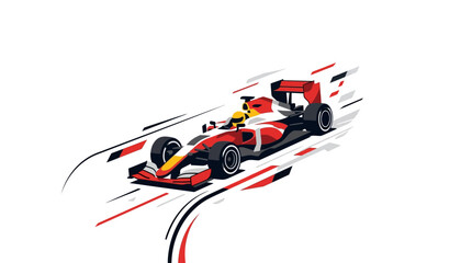Dynamic graphic design of a red f1 race car with motion blur effects. Suitable for sports design projects and racingthemed visuals. © se